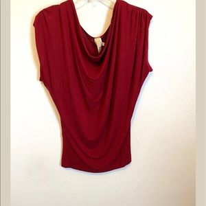 Drape Front Burgundy Blouse